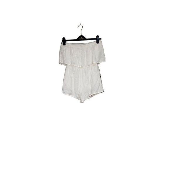 Forever 21 Ruffled Romper with Black and White Embroidery - Picture 4 of 6